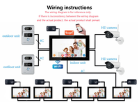 Vidéophone intelligent à 2 moniteurs 7 pouces avec Tuya sans batterie pour système de vidéophone à double écran pour deux logements