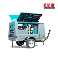 Compresseur d'air rotatif mobile de défilement de vis de moteur diesel de CFAIR 50kw 185cfm 5 M3/Min-7bar
