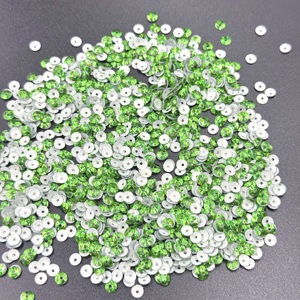 Lentejuelas Holográficas Premium de Alta Calidad, Color Verde Lima Iridiscente <span class=keywords><strong>AB</strong></span>, <span class=keywords><strong>8</strong></span> Facetas, con Orificio Central, Pedrería Plana - Product Image 1