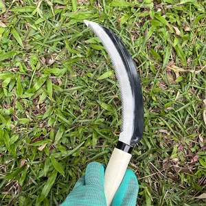 SI206CS Japanese Agricultural Farming Tools Grass Rice Harvesting Weeding Serrated Toothed Knife Sickle