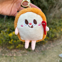 Porte-clés en peluche personnalisé en gros, motif nourriture mignonne : hot-dogs, frites, hamburgers, vente en gros