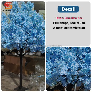 LISSE Presque Naturel Fleur Bleu Lilas Fleur Arbre Artificiel De Mariage Sakura Arbre De Fleurs De Cerisier pour La Décoration Extérieure - Product Image 3
