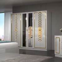 Ensemble de meubles de chambre à coucher de luxe moderne King-Size avec rangement, table de chevet, coiffeuse et armoire tendance à 5+ tiroirs pour l'école
