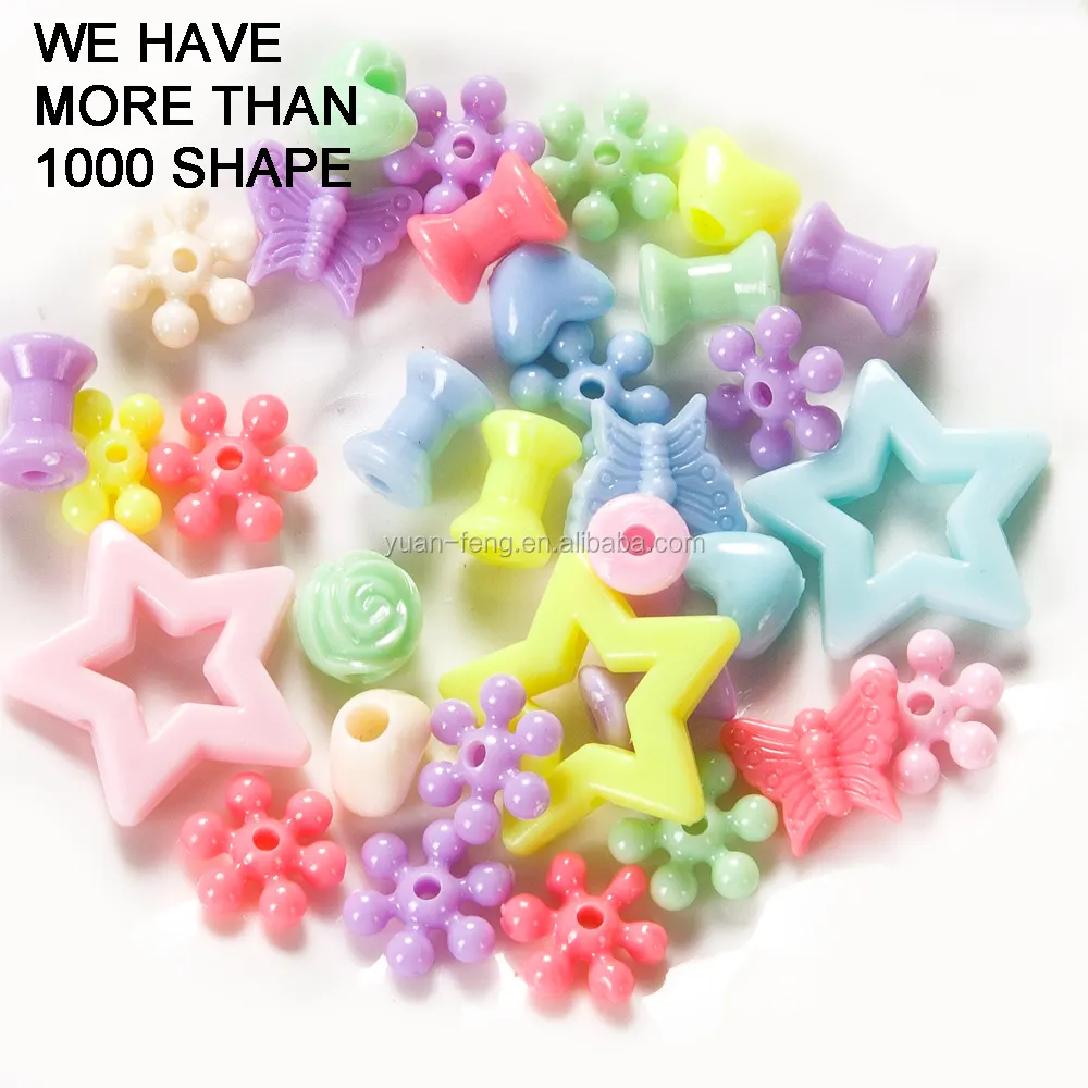 Thiết Kế Khác Nhau Acrylic Macaron Kẹo Màu Nhựa Hạt Cho Trẻ Em Tự Làm Trang Sức Làm