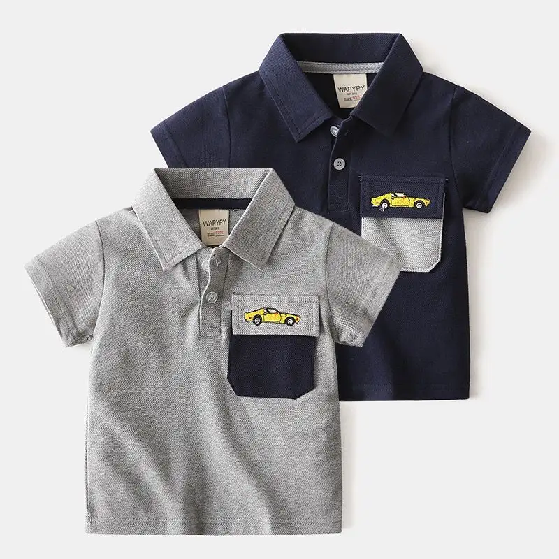 Летняя детская модная футболка с принтом для мальчиков хлопковые детские рубашки поло дешевые