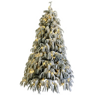 Nouveau modèle 2026 Grand sapin de Noël artificiel floqué en PE, feuilles de saule, pré-éclairé par LED, 180-210 cm, pour salon, maison, centre commercial, décoration