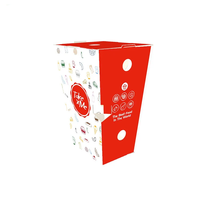 Boîte en papier kraft brun pour pop-corn Boîte à snack avec chips de fête à toit ouvert