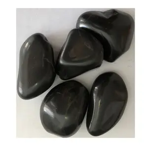 高波兰好价格优质黑色鹅卵石黑色rive装饰石材鹅卵石