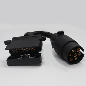 Adaptador de Enchufe para Remolque Kamtung de 7 Pines Europeo a Australiano Plano ETA7070, Conector de Plástico Negro - Product Image 1