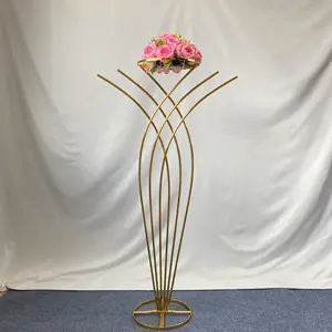 H-200Gold Geometric Wedding Centerpieces Table Flower Metal Vase Stands Wedding Centerpieces Decorations