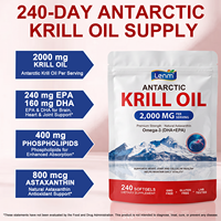 Lenm 2000 Mg Huile de Krill Antarctique en Gélules avec Oméga-3 EPA et DHA pour le Soutien Immunitaire, la Santé des Articulations et Cérébrale