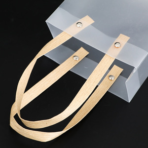 Bolsa de embalaje de plástico de compras de fondo cuadrado transparente personalizada, impresión de publicidad PVC regalo mate <span class=keywords><strong>PP</strong></span> bolso - Product Image 4