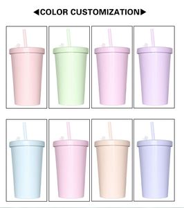 12Oz Pla <b>Cup</b> Leak Proof Biodegradable Travel Mug Lid <b>Straw</b> Eco-Friendly Microwave Dishwasher Safe Camping <b>Tumbler</b> - Product Image 3