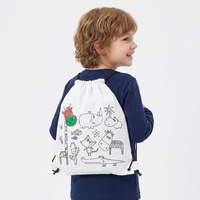 Sacs à dos à cordon personnalisés en PP non tissé pour enfants, motifs animaux graffiti, marque Toolya – Cadeaux promotionnels en gros
