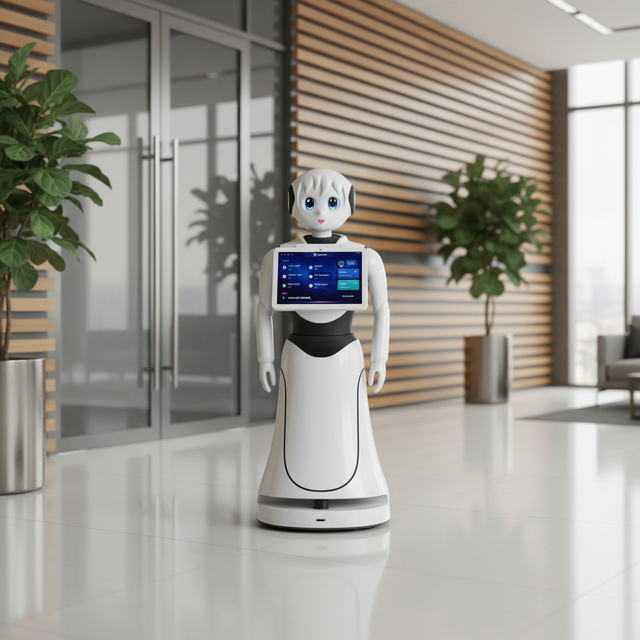Humanoid Reception Robot 1.2m/s Speed LiDAR Obstacle Avoidance Auto Guide for Hotel Lobby Bank Exhibition Hall