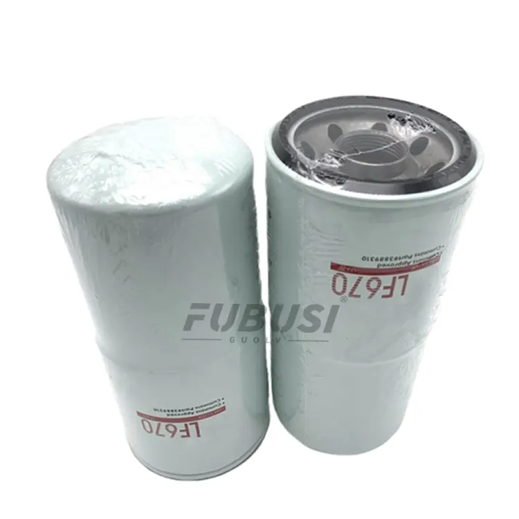 FUBUSI Fourniture d'usine 3313279 filtres à huile 3889310 LF670 pièces de machines de construction d'occasion