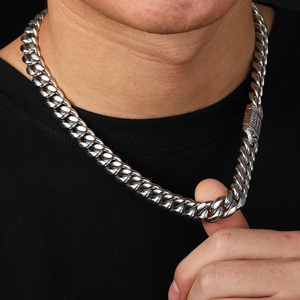 Joyería de moda 16mm 14K 18K Collar de acero inoxidable chapado en oro Cadena de eslabones cubanos de <span class=keywords><strong>Miami</strong></span> - Product Image 5