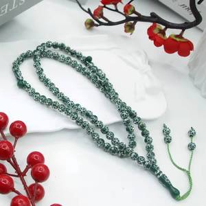 Tasbih de Resina con Flores de Ciruelo y Diamantes de Imitación de 6mm, Hecho a Mano, Lujoso, 99 Cuentas, Unisex, Moda Étnica Musulmana, Joyería de Oración para las Cuatro Estaciones - Product Image 1