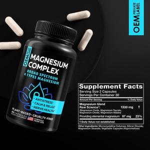 Magnezyum sitrat kapsülleri magnezyum kompleks takviyesi gevşeme kas sinir sağlığı 500mg magnezyum glisinat toz hapları - Product Image 2