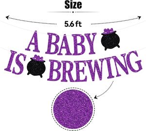 Striscione 'Un Bambino Sta Nascendo', Decorazioni per Baby Shower, Sfondo per Rivelazione del Sesso, Decorazioni a Tema Halloween per Festa di Benvenuto Bambino o Bambina - Product Image 5