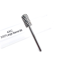 Brocas para uñas de carburo 5XC seguras, brocas rotativas para uñas de carburo redondas de barril grande 4XC, brocas eléctricas para limas de uñas en polvo Acrílico