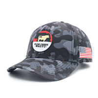 Gorra de Golf Deportiva Impermeable de 6 Paneles con Diseño de Camuflaje y Parche de Goma con la Bandera de EE. UU., Personalizable, para Uso Diario y Deportes al Aire Libre, Unisex