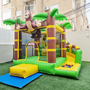 บ้านลมเป่าลมสำหรับเด็ก รุ่นซาฟารี พร้อมสไลเดอร์น้ำ - Product Image 2