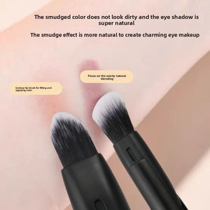 Kit de pochoirs à sourcils rotatifs à double tête avec pinceau en fibres synthétiques, outil de maquillage oblique pour les yeux et les lèvres - Product Image 4
