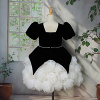 Robes de princesse pour enfants, vêtements pour enfants de marque de haute qualité pour occasions spéciales, manches courtes, fleurs 3D, mode, fête d'enfants