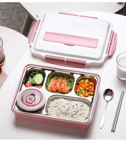 Boîte à <span class=keywords><strong>bento</strong></span> ronde isotherme et hermétique pour adultes, en PP et acier inoxydable, 1-3L, compatible micro-ondes, pour la rentrée scolaire, avec coffret cadeau - Product Image 4