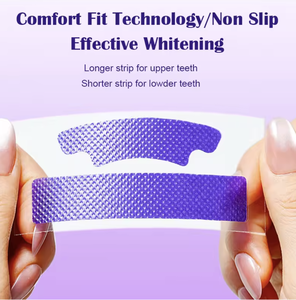 Bandes blanchissantes pour les dents V34 Purple Mint sans fluorure pour usage domestique, éliminent les taches et la plaque dentaire, emballage en boîte - Product Image 4