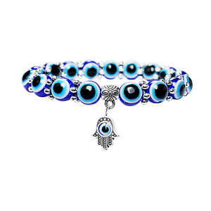 Custom High Quality Lucky Personalized Punk Style Skull Blue Eye Sapphire <strong>Amethyst</strong> <strong>Bracelets</strong> for Boy Hand and Men - Product Image 3