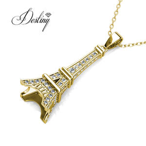 Colgante de torre de moda adornado con cristales de <span class=keywords><strong>Swarovski</strong></span>, <span class=keywords><strong>Gargantilla</strong></span> de Plata de Ley 925 Daisini, collar para mujer - Product Image 6