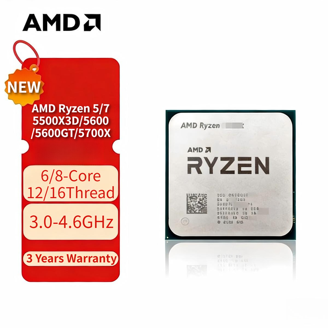 New for for 5/7 5500X3D 5600 5600GT 5700X AM4 Socket High-Performance Gaming Processor for Desktop PC