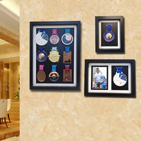 Cadre photo moderne pour médailles 6*8" A4 A3, fait main, pour fleurs, animaux, paysages, marathon, boîte à ombre pour médailles, cadre mural en bois