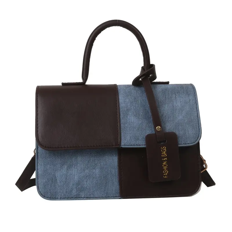 Bolso cuadrado con cadena, venta al por mayor, bolso de hombro de PU para mujer, Bolso pequeño de hombro con entramado coreano OEM de China, Bolso pequeño de mensajero para mujer