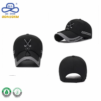 Casquettes de golf personnalisées avec logo imprimé, noires, à séchage rapide, avec cordon de serrage réglable, pour les sports de plein air unisexes