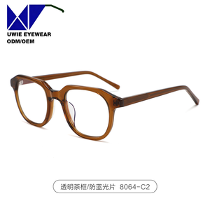Lunettes <span class=keywords><strong>de</strong></span> vue unisexes tendance TAC, monture ronde pleine bordure, charnières métalliques, verres anti-lumière bleue, protection UV400, pour tous les types <span class=keywords><strong>de</strong></span> visages - Product Image 4
