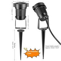 Projecteur LED extérieur en aluminium étanche IP66 DC 12V/24V 6000K Lumière du jour CRI80 Angle de faisceau 120° pour jardin, aménagement paysager et arbres