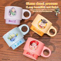 Tasse en céramique Disney avec poignée, ensemble de tasses à café écologiques pour couple, pour les fêtes, pour la maison, tasse à café, thé et lait avec boîte cadeau