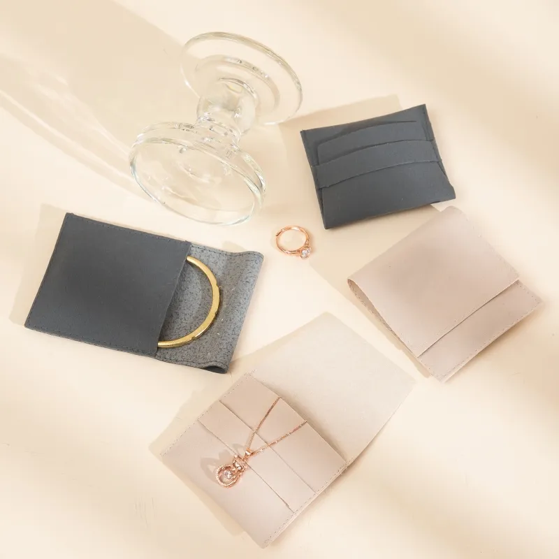 Eco friendly microfiber flannelette jewelry bag envelope design ring gemstone jewelry bag