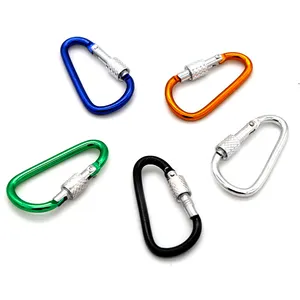 Groothandel 25kn Outdoor Camping Kleine Mini Aluminium D Karabijnhaak Clip En Haak Draai Auto Slot Rots Klimmen Karabijnhaak