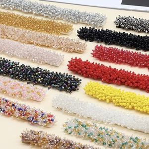 Écusson Applique Brodé de 26cm avec Frange en Cristal Dentelle en Forme de Chenille pour Embellissement de la Patte Avant des Vêtements - Product Image 2