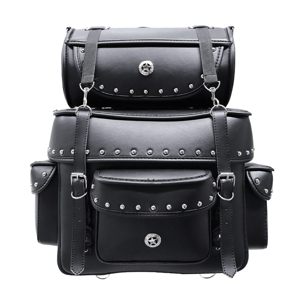 Sacoches Moto Cuir JMB – Paire De Sacoches Latérales Noires (Artisanales Inde)