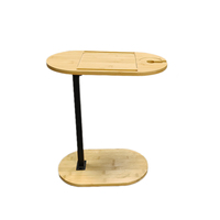 Plateau de bain en bambou, marron, rectangulaire, plateaux TV, plateau de canapé, table d'appoint en forme de C, tables de plateau TV
