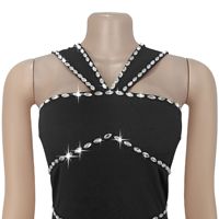 CX7493 Halter Mini Robe Femme Strass Bandage Robes pour Fête D'anniversaire Club 2025