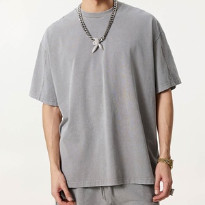 T-shirts de lavage vintage délavés au soleil de marque personnalisée en gros T-shirt 100% coton ample - Product Image 4