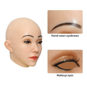 Couvre-tête en silicone Cathy pour femme, <span class=keywords><strong>maquillage</strong></span> pour travestis, costume de cosplay, homme à femme - Product Image 2