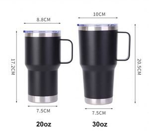 Taza de Café de Acero Inoxidable de Doble Pared de Alta Calidad, 20oz/30oz, Aislada al Vacío, con Asa para Auto y Actividades al Aire Libre - Product Image 2