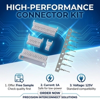 Konektor Tembaga 1.25mm untuk Elektronik Konsumen, Peralatan Industri & Medis KR1251 Dua Titik 2-16 Sirkuit 1A 125V RoHS